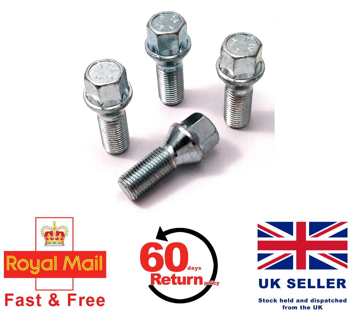 Alfa Romeo 159 alloy wheel bolts 17mm Hex M14 x 1.5, 28mm thread set of