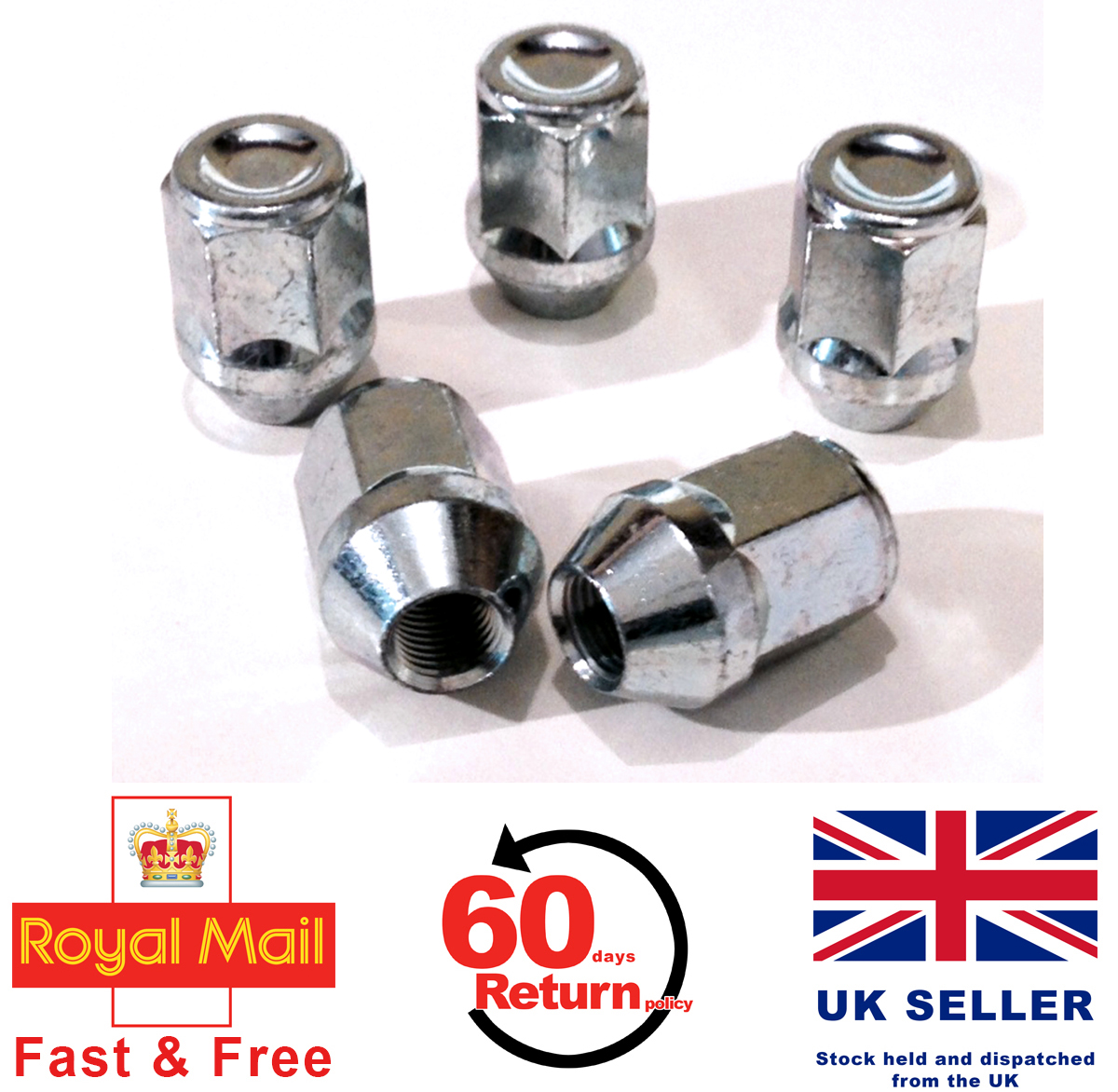 Chrysler VOYAGER alloy wheel nuts M12 x 1.5 taper 19mm Hex