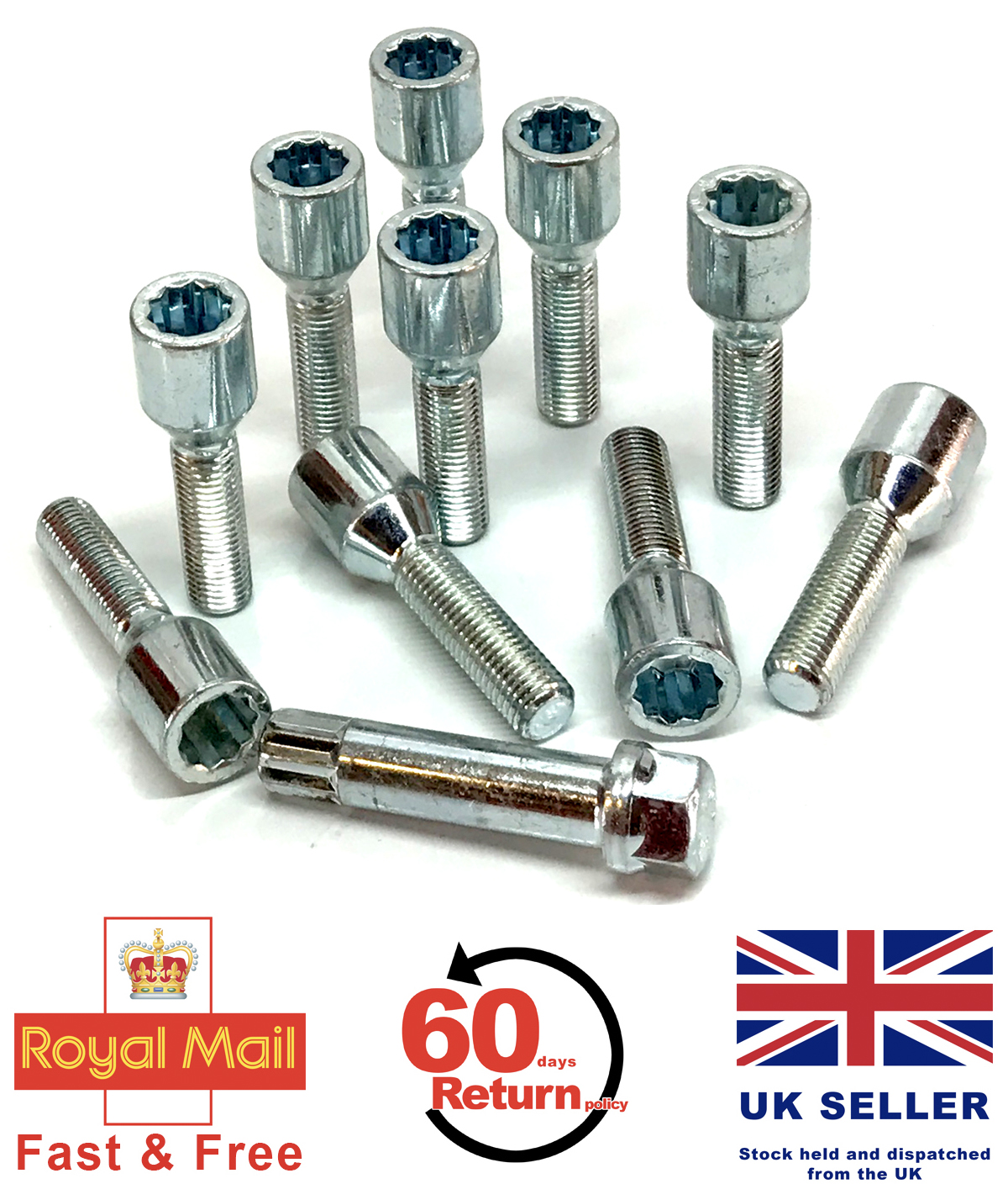 M12x1.5 in Lega Noci Dadi Viti Borchie x 4 BULLONI ruota SAAB compatibile Fit