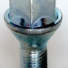 single alloy wheel bolt, M12x1.5, 17mm hex, 26mm thread, taper