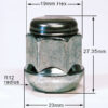 Specs 19mm, Radius, M12x1.5 alloy wheel nuts