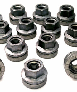 Set of 16 21mm hex, flat seat, M14x2 alloy wheel nuts