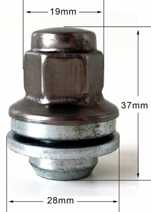 specs 19mm, flat, M12x1.5 alloy wheel nuts