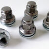 Set of 5 19mm Hex, flat seat, M12x1.5 alloy wheel nuts