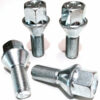set of 4 M12x1.25, 26mm thread, taper, 17mm hex alloy wheel bolts