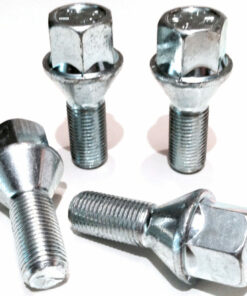 Alloy wheel bolts M12 x 1.25 26mm thread 17mm Hex set of 4 set of 4 M12x1.25, 26mm thread, taper, 17mm hex alloy wheel bolts