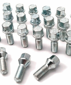 set of 20 M14x1.5, 17mm hex, 28mm thread, taper alloy wheel bolts