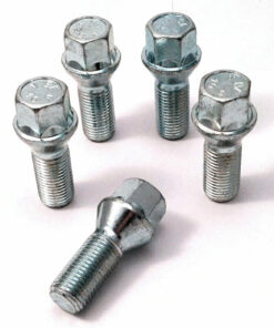 set of 5 alloy wheel bolts M14x1.5, 17mm hex, 28mm thread, taper