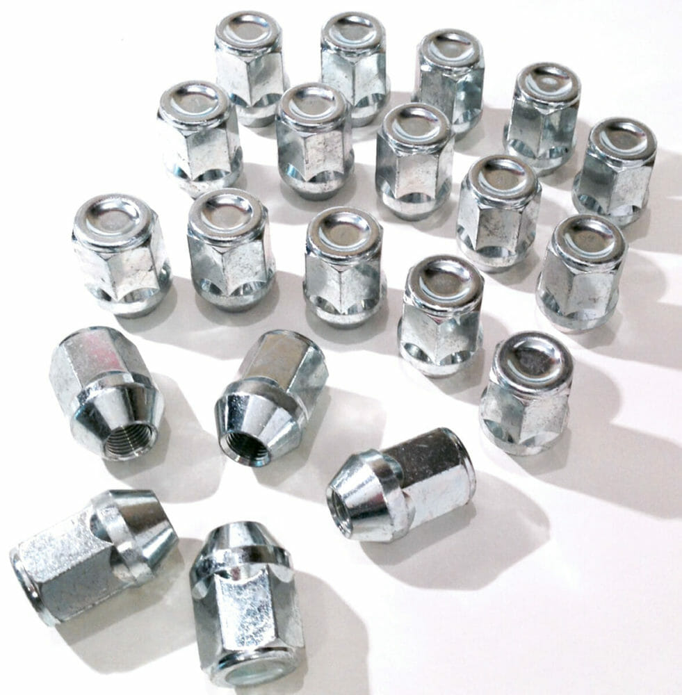 21mm Hex Open Alloy Wheel Nuts Silver Set of 4 x M12 x 1.25 