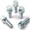 Set of 5 17mm Hex, taper seat, M14x1.25 thread, 27mm length alloy wheel bolts